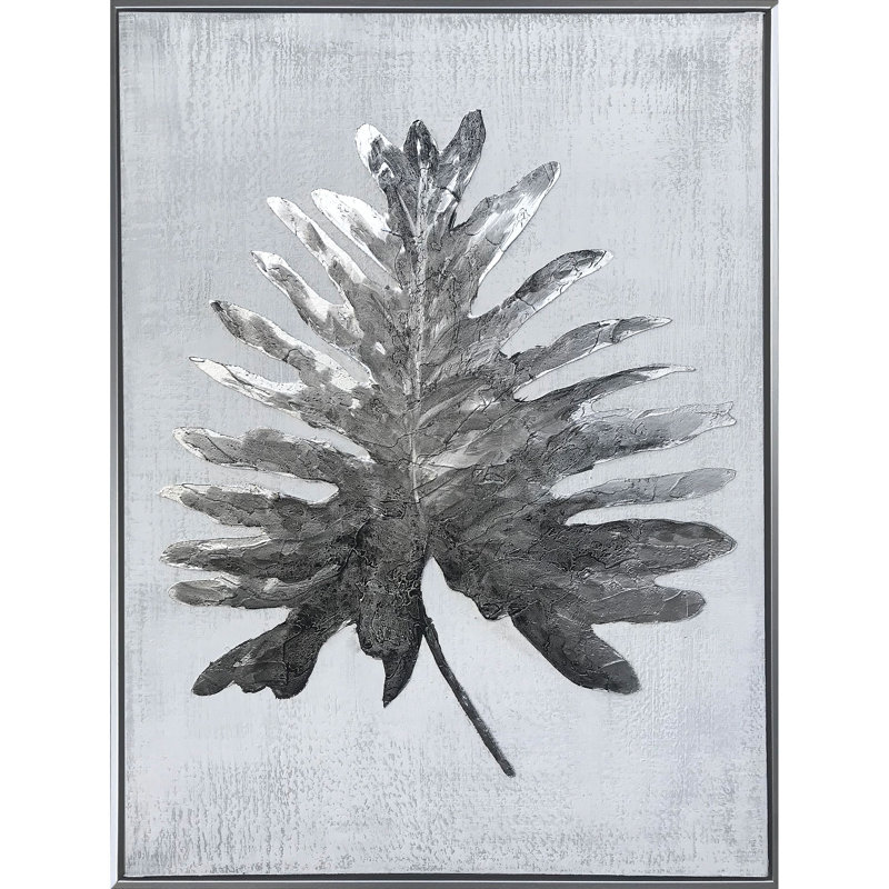 Toile peinte à la main Silver Jungle I