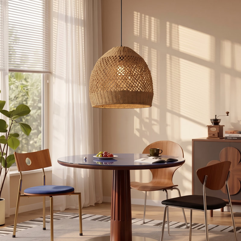Artibrannan 1 - Light Seagrass Dome Pendant, 23.62" H x 23.62" W x 23.62" D
