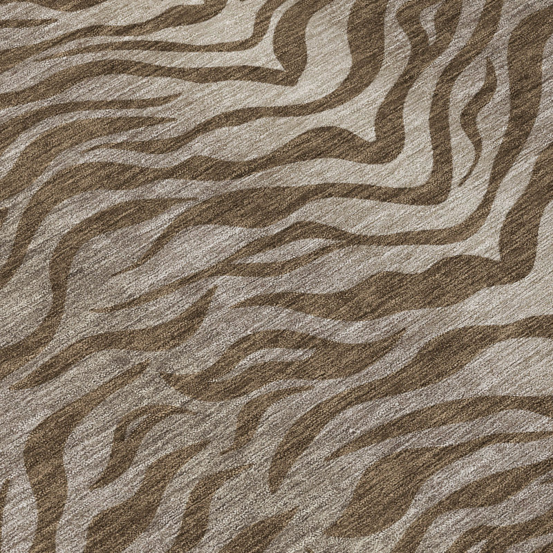 Machine Washable Indoor/Outdoor Chantille ACN2925 Animal Print Rug, 8' x 10', Chocolate