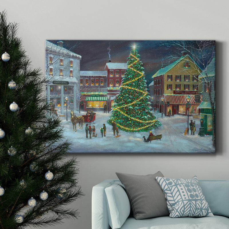 Toile tendue avec châssis Village Square Premium - prête à être accrochée, H 18 po x l 12 po x P 1 po