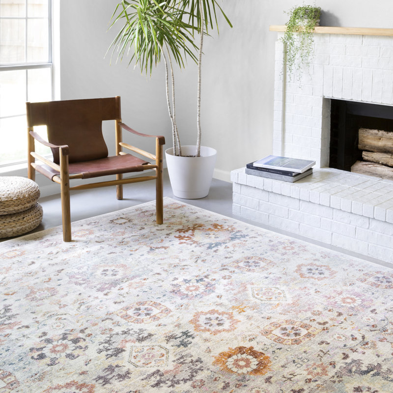 Tapis beige Hallock, Tapis de couloir 2 pi 5 po x 7 pi 7 po