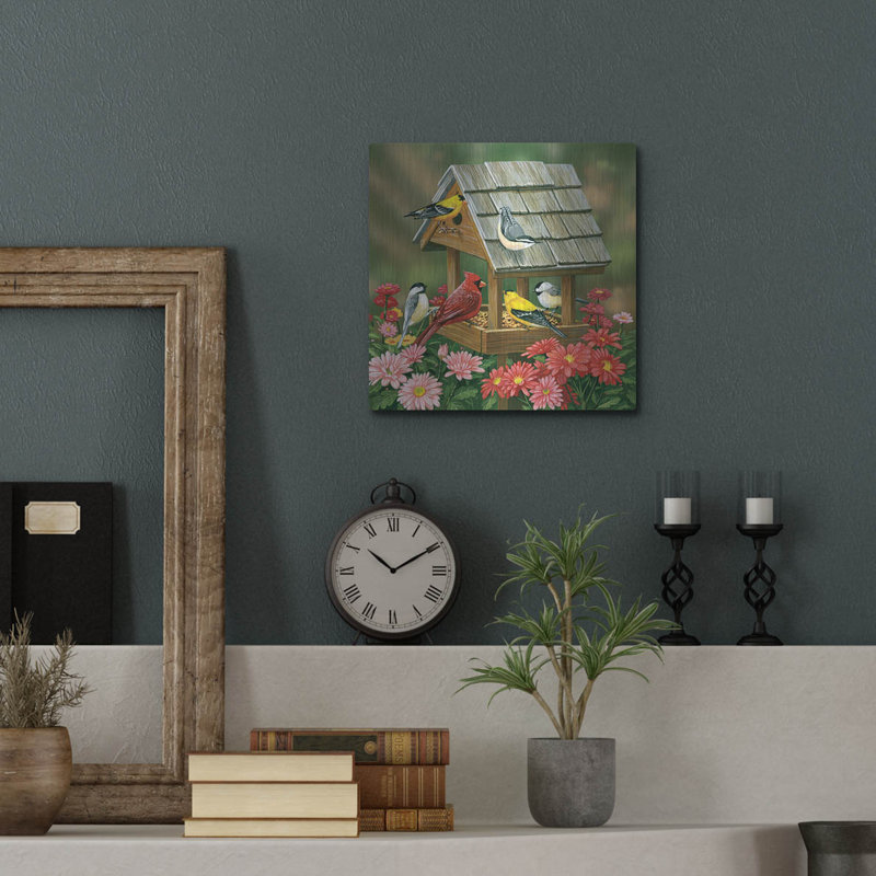 «August Garden Birds Fall Feast» par William Vanderdasson, August Grove, art mural en métal, H 12 po x l 12 po