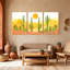 Cactus, paysage désertique avec cactus et soleil, ensemble de 3 impressions sur toile-1435029651