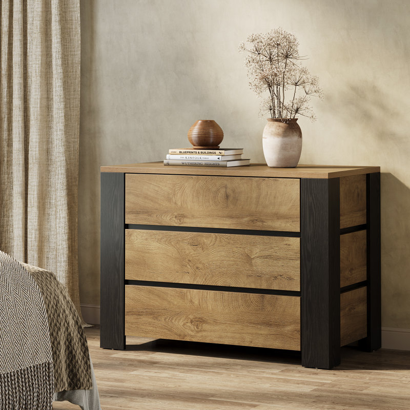 35.5" Wide 3-drawer Nightstand Set Of 2