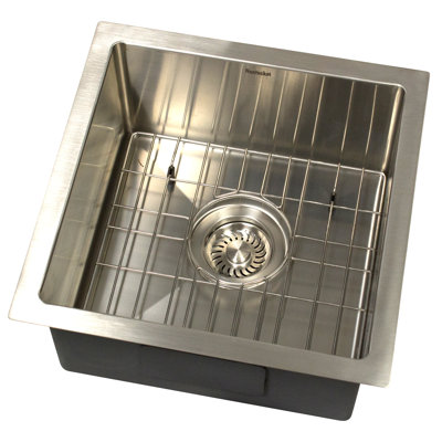 15 Inch All Weather Collection Square Undermount Small Radius Stainless Steel Bar/Prep Sink