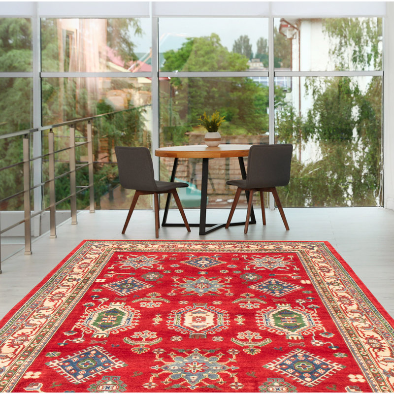 Tapis unique en laine noué à la main 6 pi 10 po x 9 pi 11 po nouvel âge Olivander