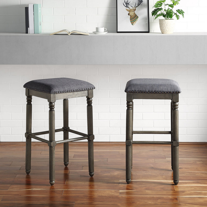 Ensemble de 2 tabourets de bar en bois Arnhem, gris, Tabouret de bar (siège d'une hauteur de 29,25 po)
