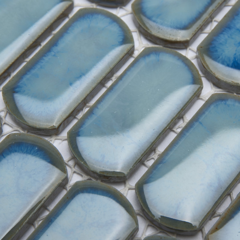 Hudson Capsule 12-1/4 In. X 13-1/8 In. Porcelain Mosaic Tile, Marine