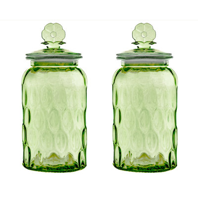 Boite de 10 fleurs en verre texturé Strawberry Street, rondes nervurées, lavande, lot de 2