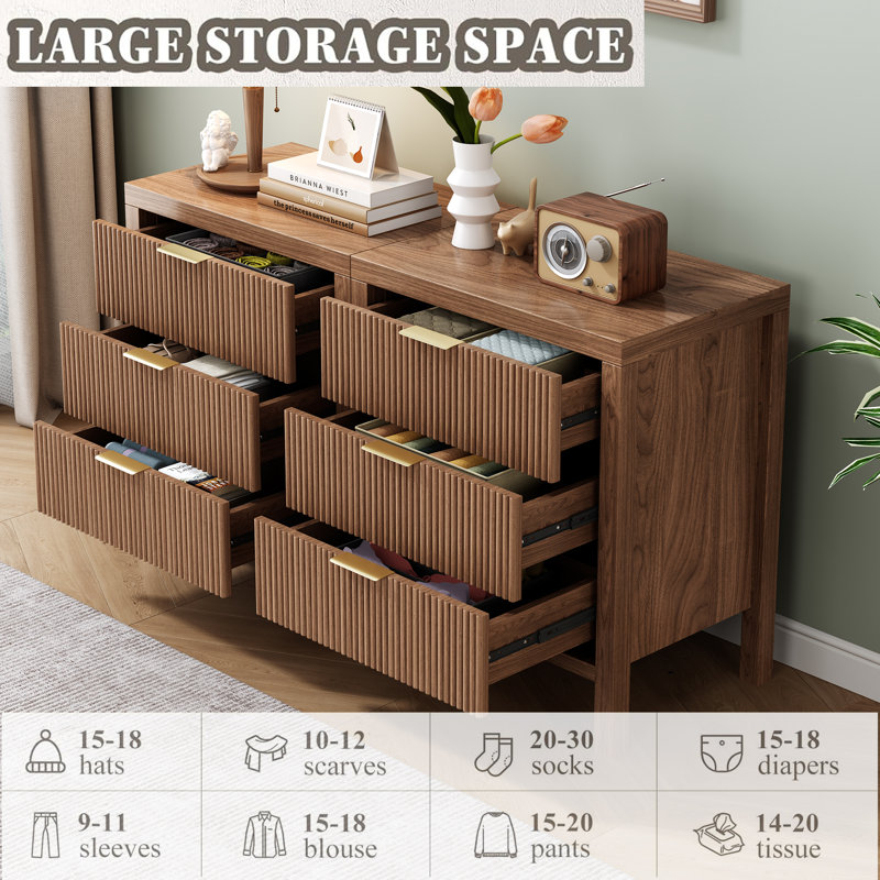 27.56" Tall 3-Drawer Nightstand (set Of 2), Walnut