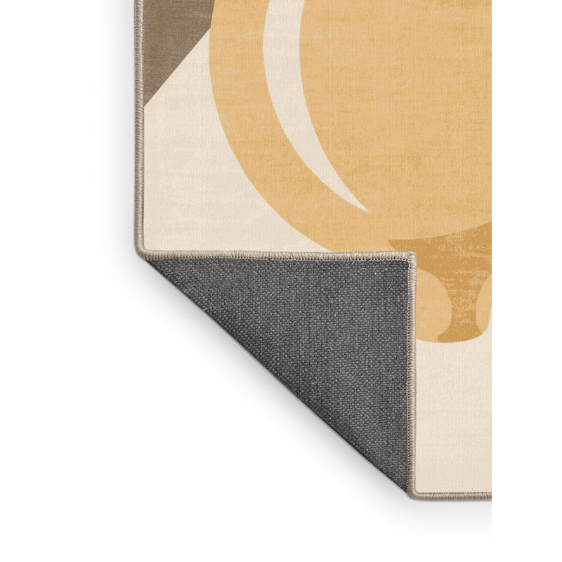 Tapis moelleux moelleux au style moderne et contemporain brun et beige Buschwick, 6 x 9