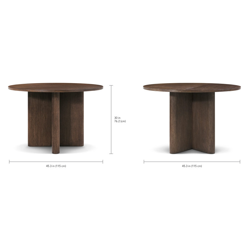 Kyoto Dining Table, 30" H x 45.28" L x 45.28" W, Brown
