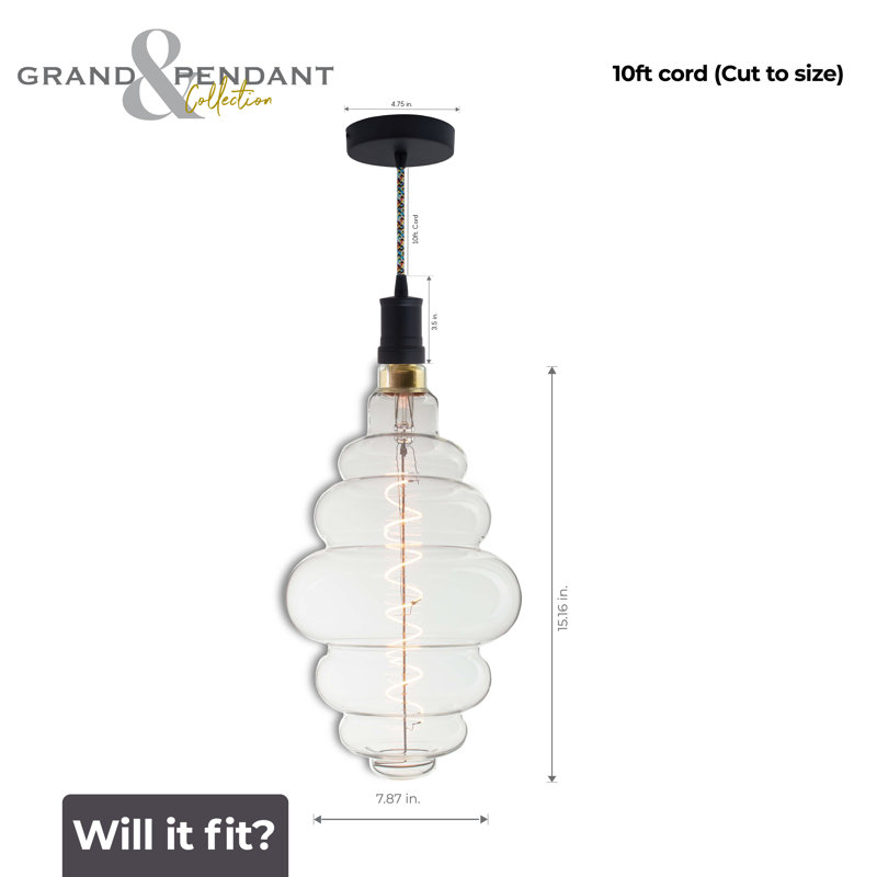 Bermudez 1 - Light Single Pendant, Black