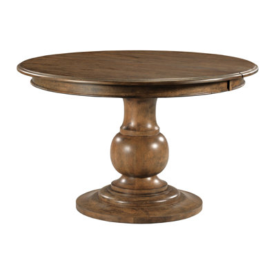 Stephenia Extendable Round Solid Wood Dining Table