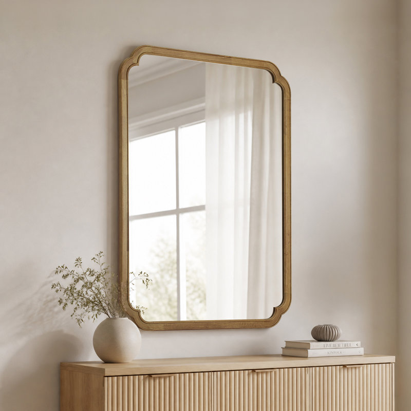 Miroir mural Ali, 48 po x 36 po, 1, Bois naturel
