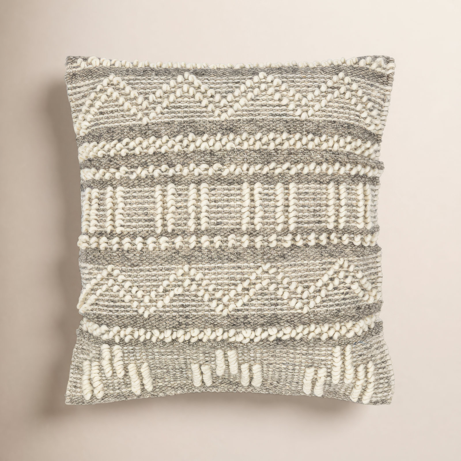 Reni Geometric Wool Throw Pillow, 18"H x 18"W, Pillow Cover Only - No Insert