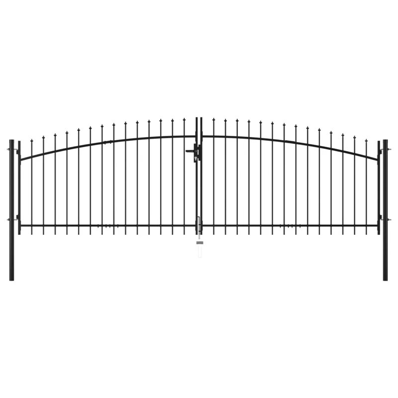 Miconia 180cm H x 399.9992cm W Grey Metal Gate, 200cm H x 400cm W