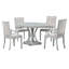 Ensemble de salle à manger extensible 5 pièces Trexm Retro Table ronde et 4 chaises pour la salle à manger de cuisine (chêne gris antique)