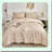 Boho Chic Pom Pom Fringe Comforter Set - Soft Queen Size Bedding with Sheets & Solid Bed in a Bag for Adults - Khaki Comforter Set