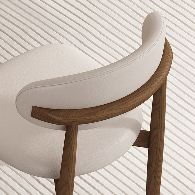 Chaise d'appoint à dossier en frêne blanc (ensemble de 2)