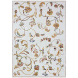 Floral Area Rug in Ivory