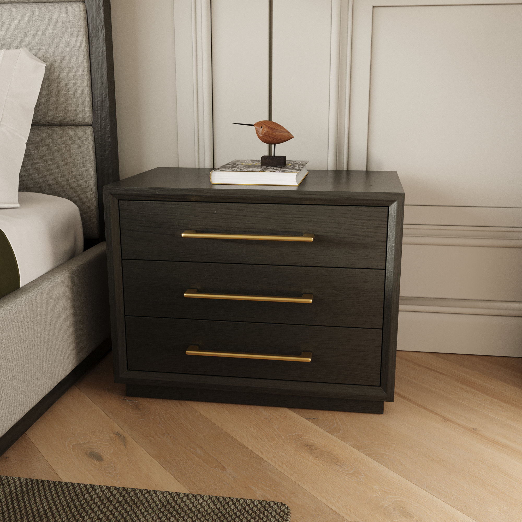 Langley Bedroom Set, King, Cherry/Light Gray