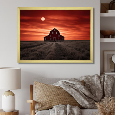 Paysage de grange au crépuscule III - reproduction