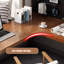 Bureau de direction en L en noyer massif avec tiroirs-319167230-319167203