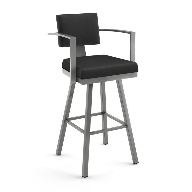 Tabouret de bar et de comptoir Perrotta, Gris, Tabouret de bar (siège d'une hauteur de 30,5 po), Crème, crème