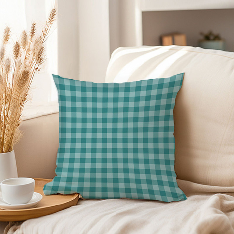 Gingham Aquamarine Pattern V, 20" H x 20" W