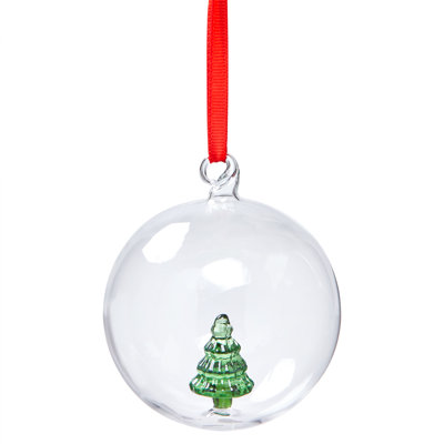 Tree Globe Ornament Clear Glass Christmas