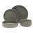 Gibson Elite Deerfield 16-Piece Stoneware Dinnerware Set – Stackable Plates and Bowls, Reactive Glaze, Service for 4, Soft Gray-115676019