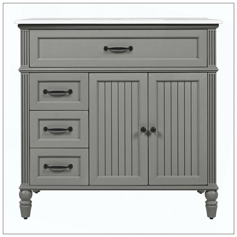 Ensemble de tiroirs de meuble-lavabo gris, Gris