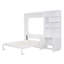 Lit escamotable double avec plusieurs tablettes de rangement et une base de lit pliante