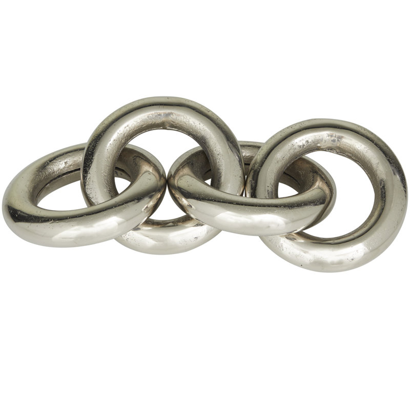 Aluminum Metal Chain Decorative Sculpture, Silver