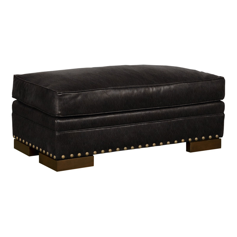 Riverside Upholstered Ottoman, Havana, Ziggy Ink Genuine Leather, No