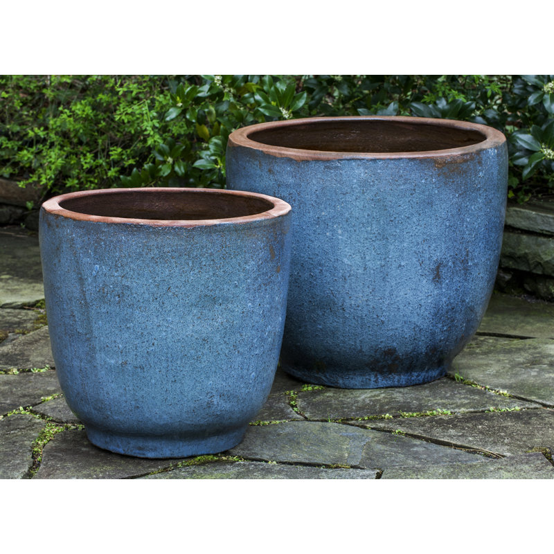 Benbrook Handmade Pot Planter, Rustic Blue