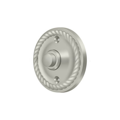 Clochette ronde avec corde en nickel brossé