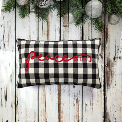 Checkered Cotton Throw Pillow
