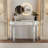 47" Half-Moon Mirrored Console Table With Glass And Drawer-1034510124