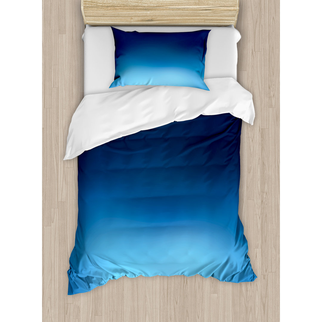 Style Deep Sea Ocean Underwater Themed Digital Colored Graphic Design Art Print Duvet Cover Set Ambesonne 