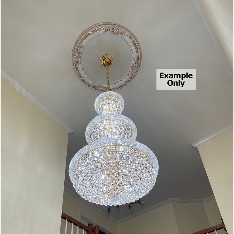 Round 36" Ceiling Medallion Rose Bouquet Centre, Antique White