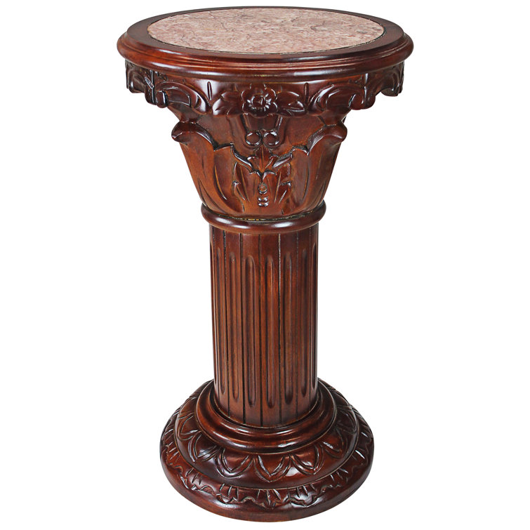 Kellum Round Pedestal Marble Plant Stand