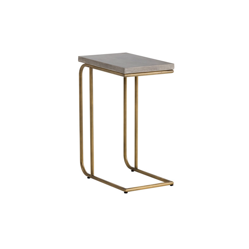 Pettis Stone Top End Table - Grey