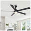 Ventilateur de plafond noir moderne 60 pouces avec éclairage intégré et télécommande, moteur à courant continu homologué ETL