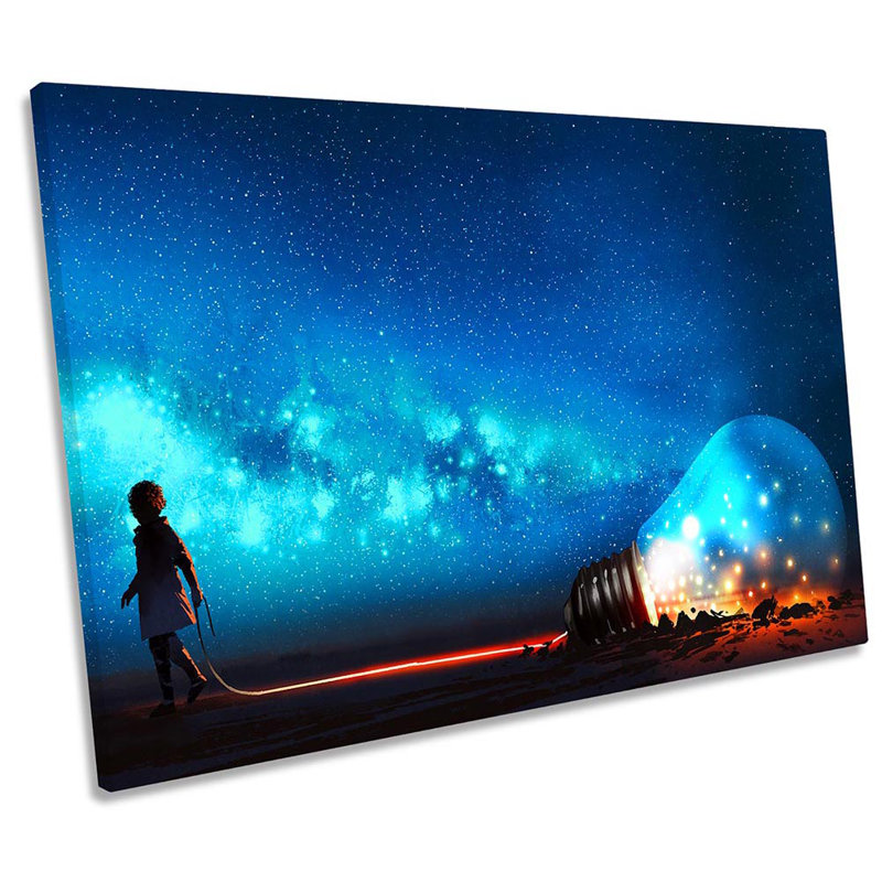Z5717 Lightbulb Idea Fantasy - Wrapped Canvas Print, 81.3cm H x 121.9cm W x 4cm D