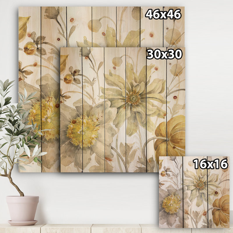 « fields of fleur », impression sur bois, H 16 po x l 16 po x P 1 po