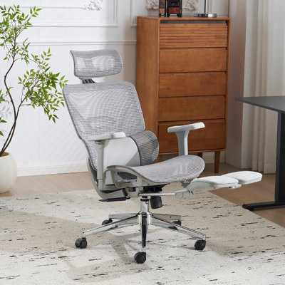 Chaise de bureau ergonomique en filet avec soutien lombaire 3D, accoudoirs 4D et appui-tête 3D