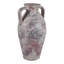 Amphore moderne en terre cuite avec poignées - Vase décoratif haut pour le salon ou une étagère - 50 cm, gris et marron