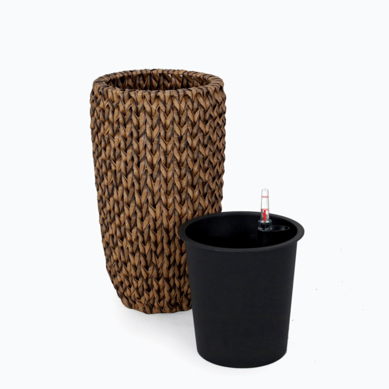 Pot à fleur Barmore, H 19,7 po x l 10,6 po x P 10,6 po, Beige